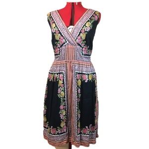 Blue Plate Black Floral Gauze Dress, Sz XL (EUC)